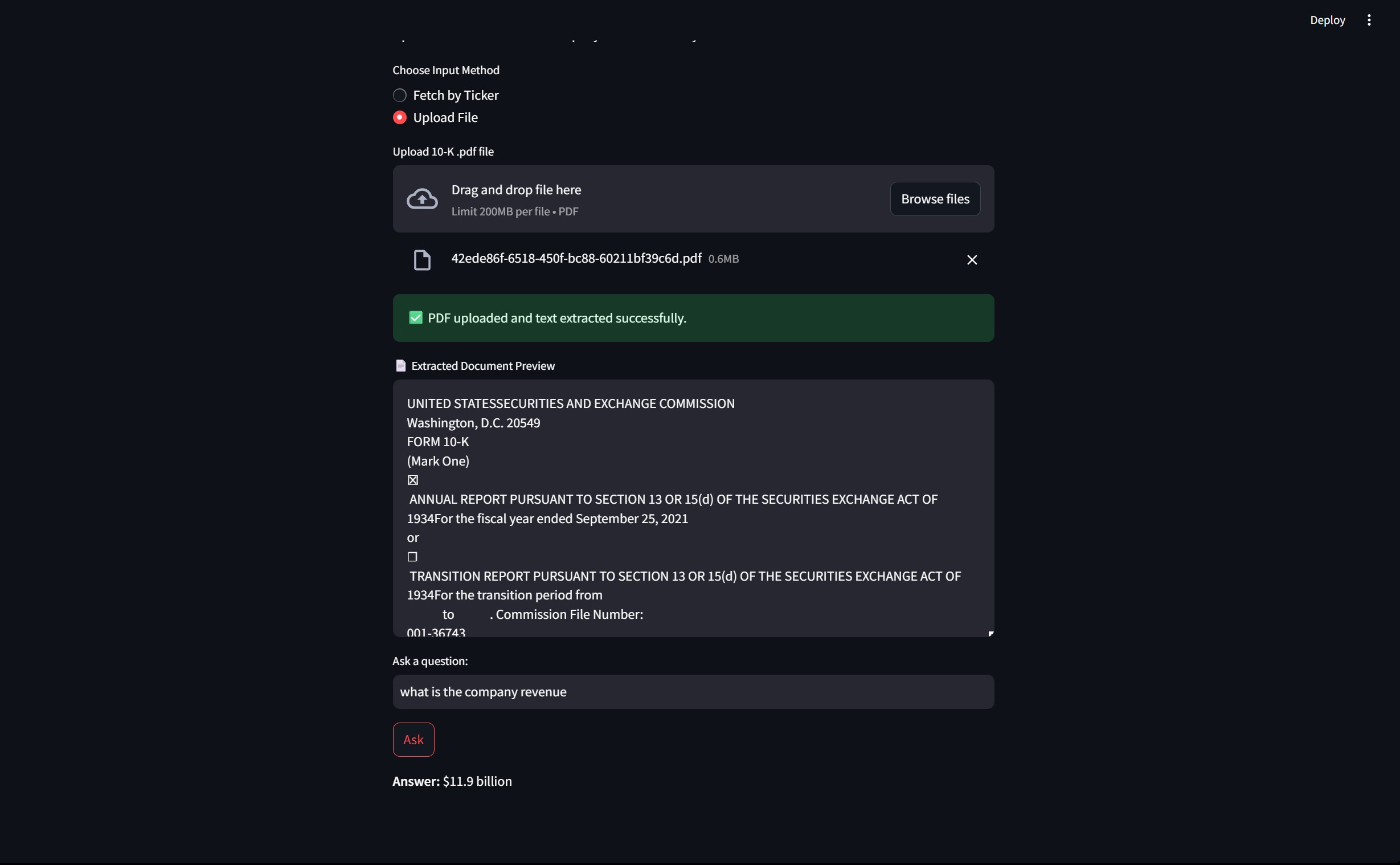 PDF Upload Screenshot